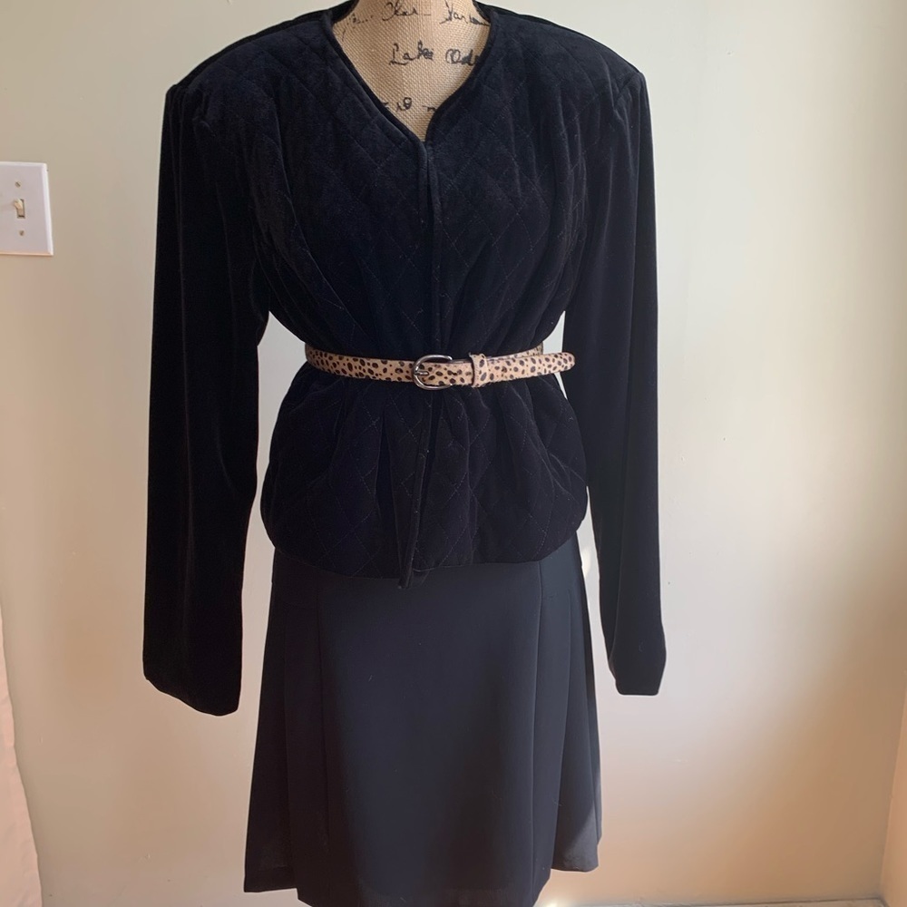 Susan Graver quilted velvet jacket size XL